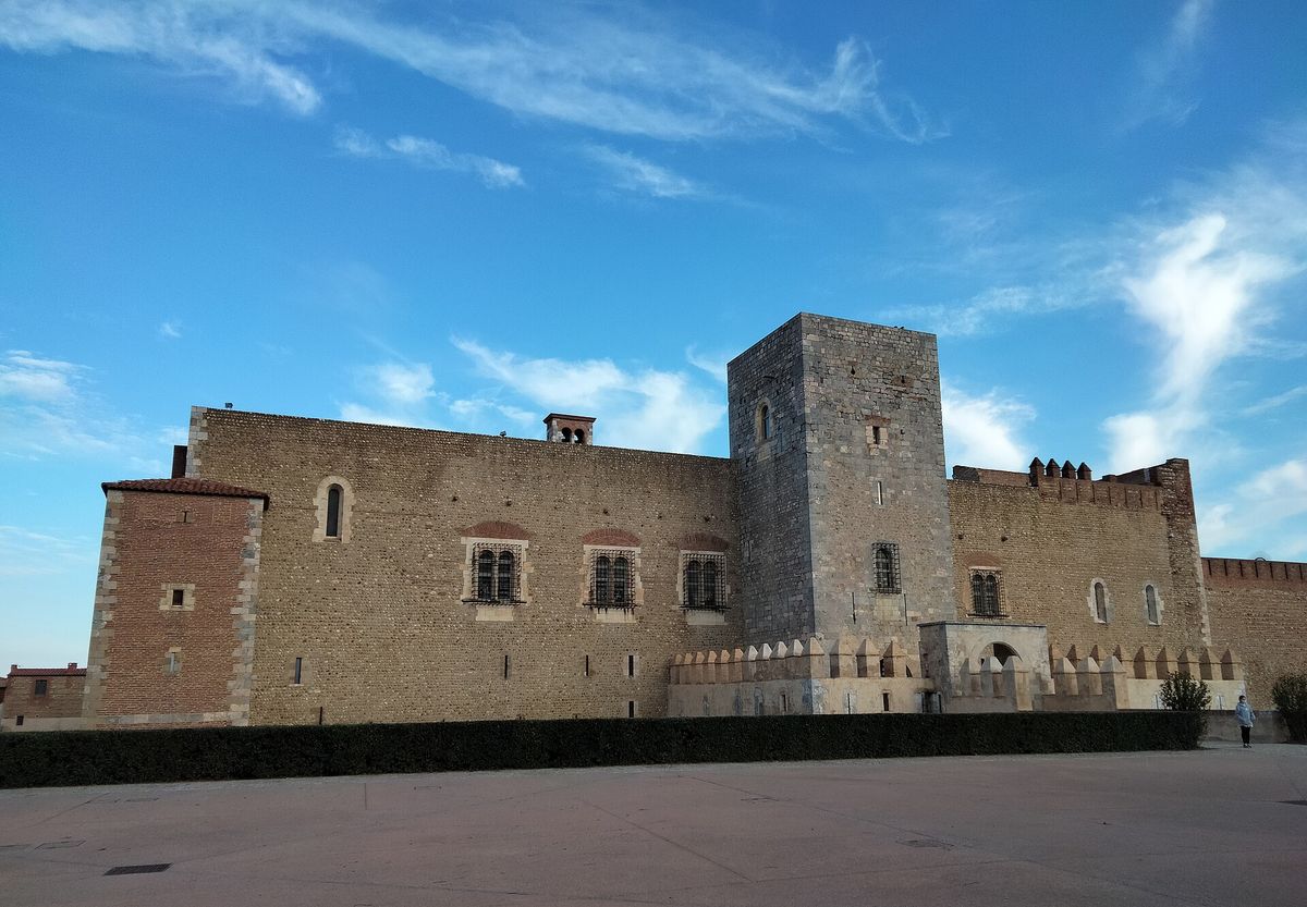 The Palace of the Kings of Majorca in Perpignan under a blue sky