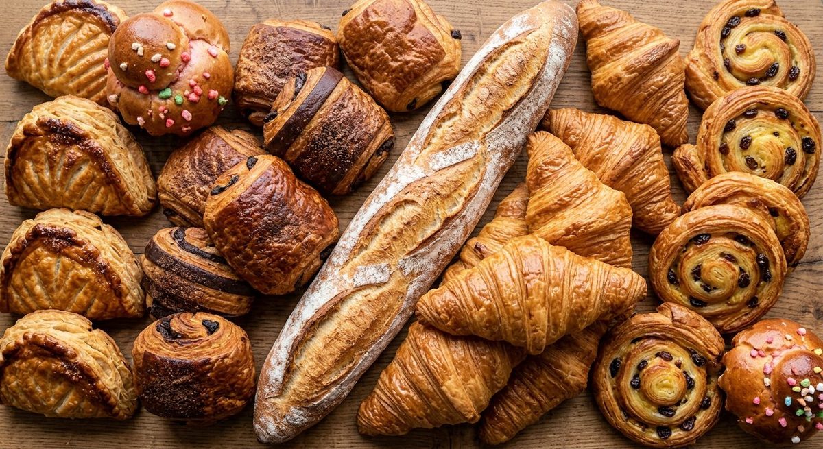 Fresh bread and pastries, grocery shop at camping l'Étoile d'Or