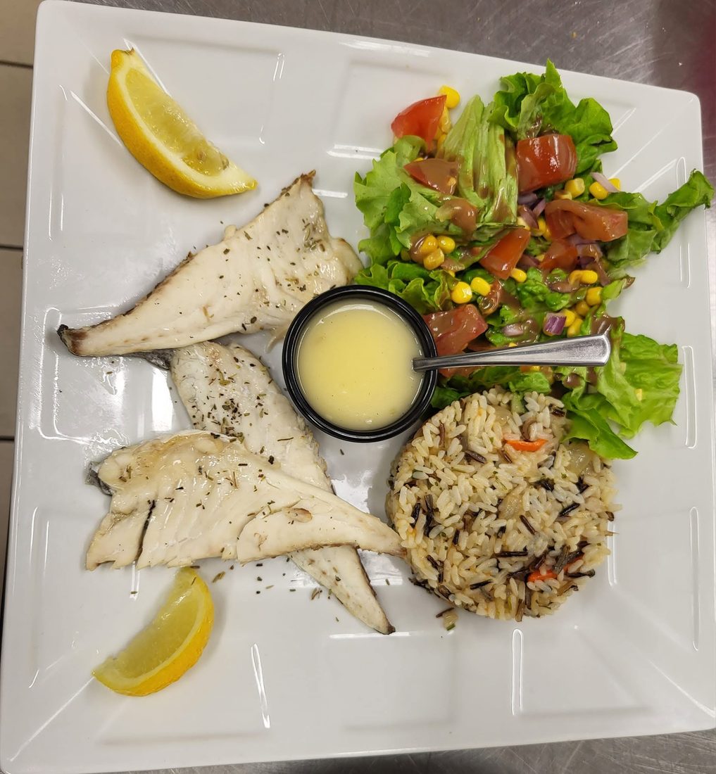 Grilled fish and wild rice, La Grande Voile